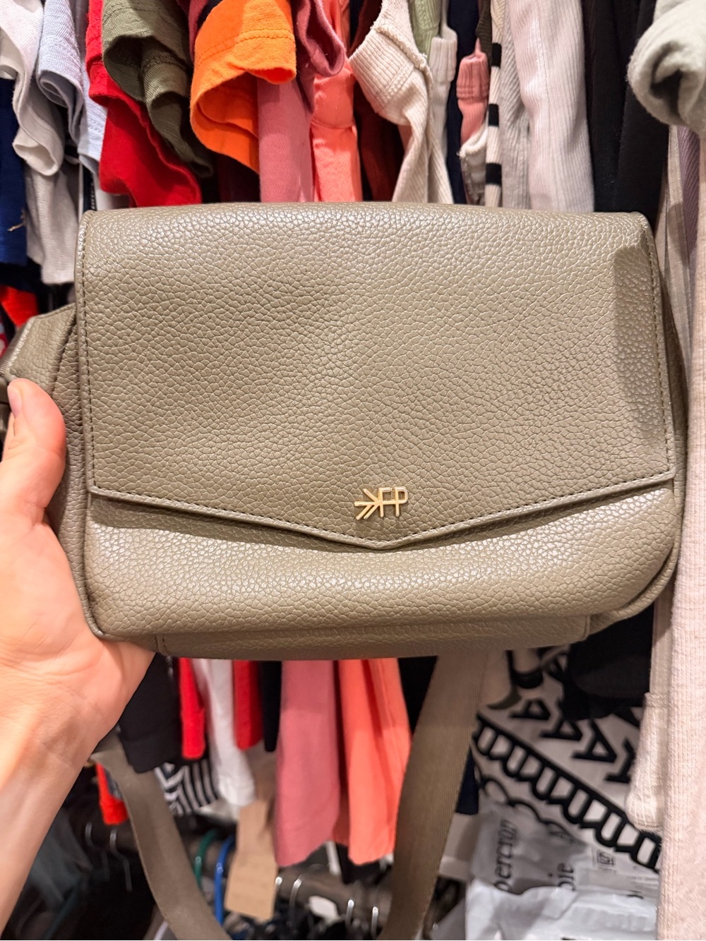Freshly picked Olive Green vegan Leather Crossbody Fanny pack Bag